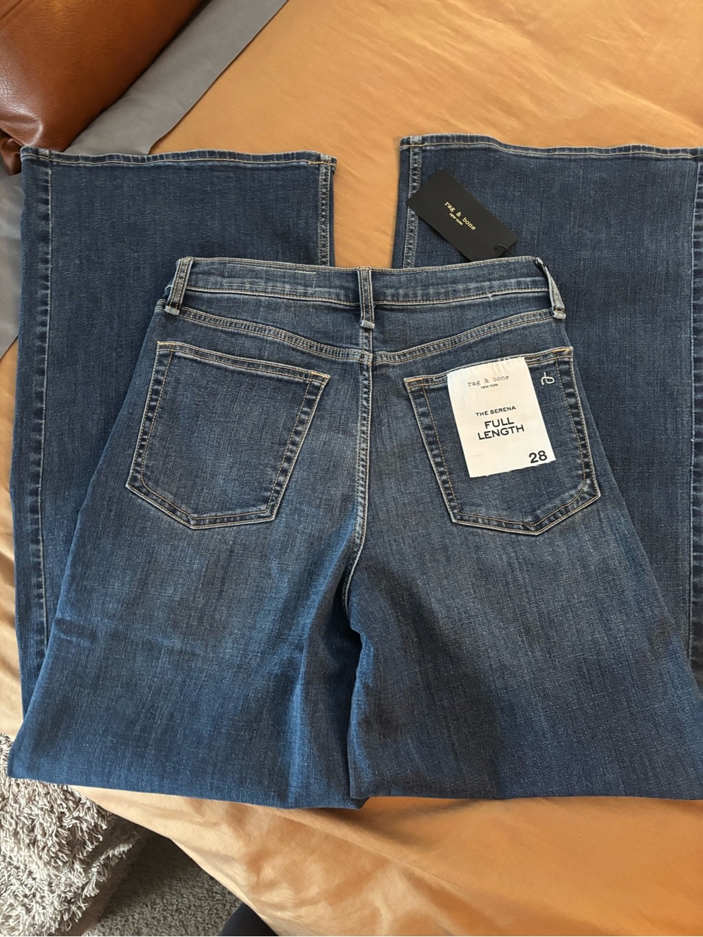 rag & bone Dark Blue Flare Jeans - Picture 2 of 6